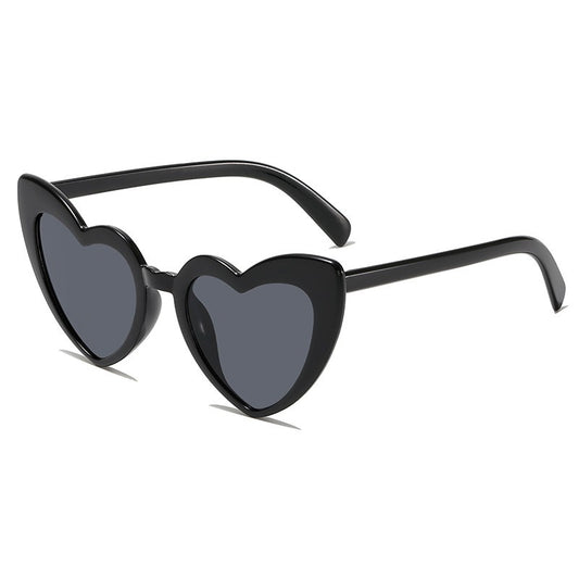 Ochelari de Soare in Forma de Inima pentru Petrecerea Burlacitelor, Protectie UV, Accesorii Nunta si Festival, Rama Plastic, 14.7x4.9x14.2 cm, Negru