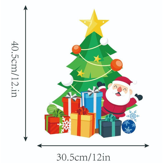Decoratiune Craciun de Agatat pentru Usa sau Perete, Design Brad de Sarbatori, Hartie 350g, Sfoara Inclusa, 40.5 x 30.5 cm, Multicolor