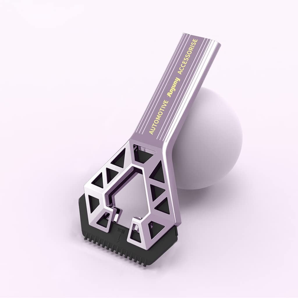 Racleta Auto pentru Zapada si Gheata, Doua Capete Interschimbabile, Maner Ergonomic Detasabil, Plastic Rezistent, 61x12.5 cm, Mov