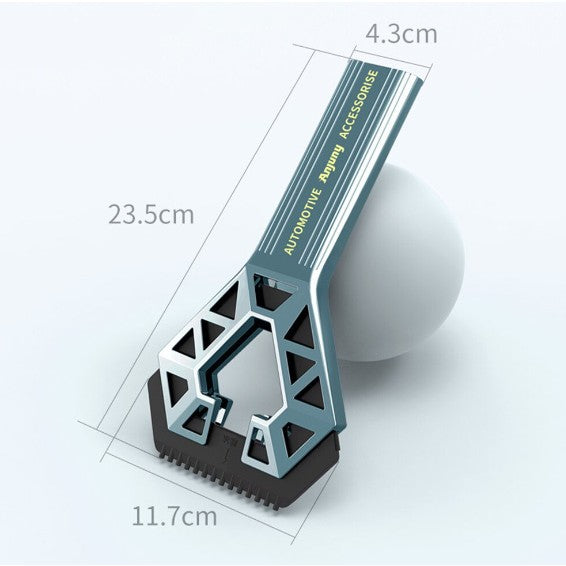 Racleta Auto pentru Zapada si Gheata, Capat Dublu, Maner Ergonomic Detasabil, Plastic Rezistent, 23.5x4.3 cm, Albastru