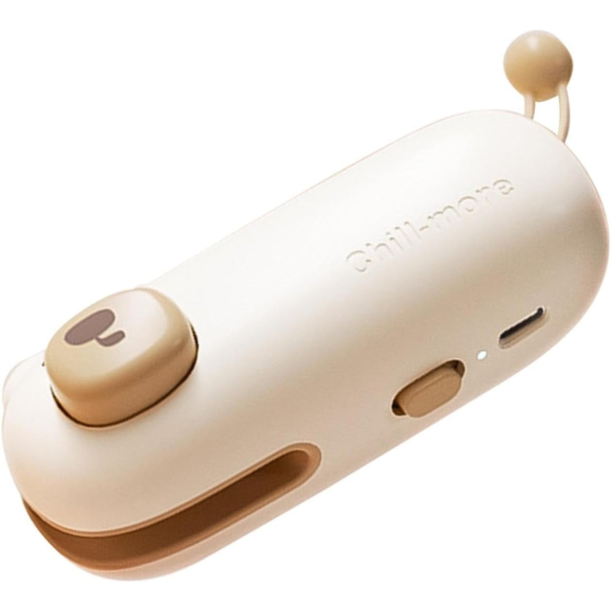 Aparat de Sigilat Pungi si Ambalaje, Incarcare USB Tip C, Baza Magnetica, Portabil, Baterie 400 mAh, Model Ursulet, ABS si Silicon, 10.2 x 3.7 x 4.3 cm, Maro