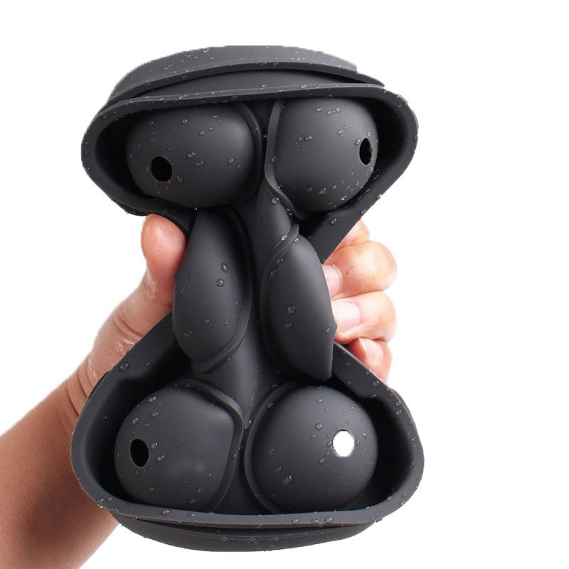 Forma pentru Gheata, 6 Forme Sferice, Silicon Alimentar Fara BPA, Tava Flexibila pentru Cocktail si Whisky, Rezistenta -40°C la 230°C, 17 x 12 x 6 cm, Negru