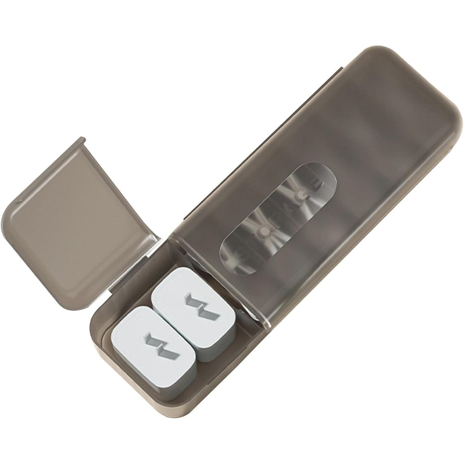 Cutie Organizatoare pentru Cabluri si Accesorii, Management Cabluri Date cu 7 Compartimente, Material Plastic PP Durabil, 28 x 9 x 6 cm, Gri