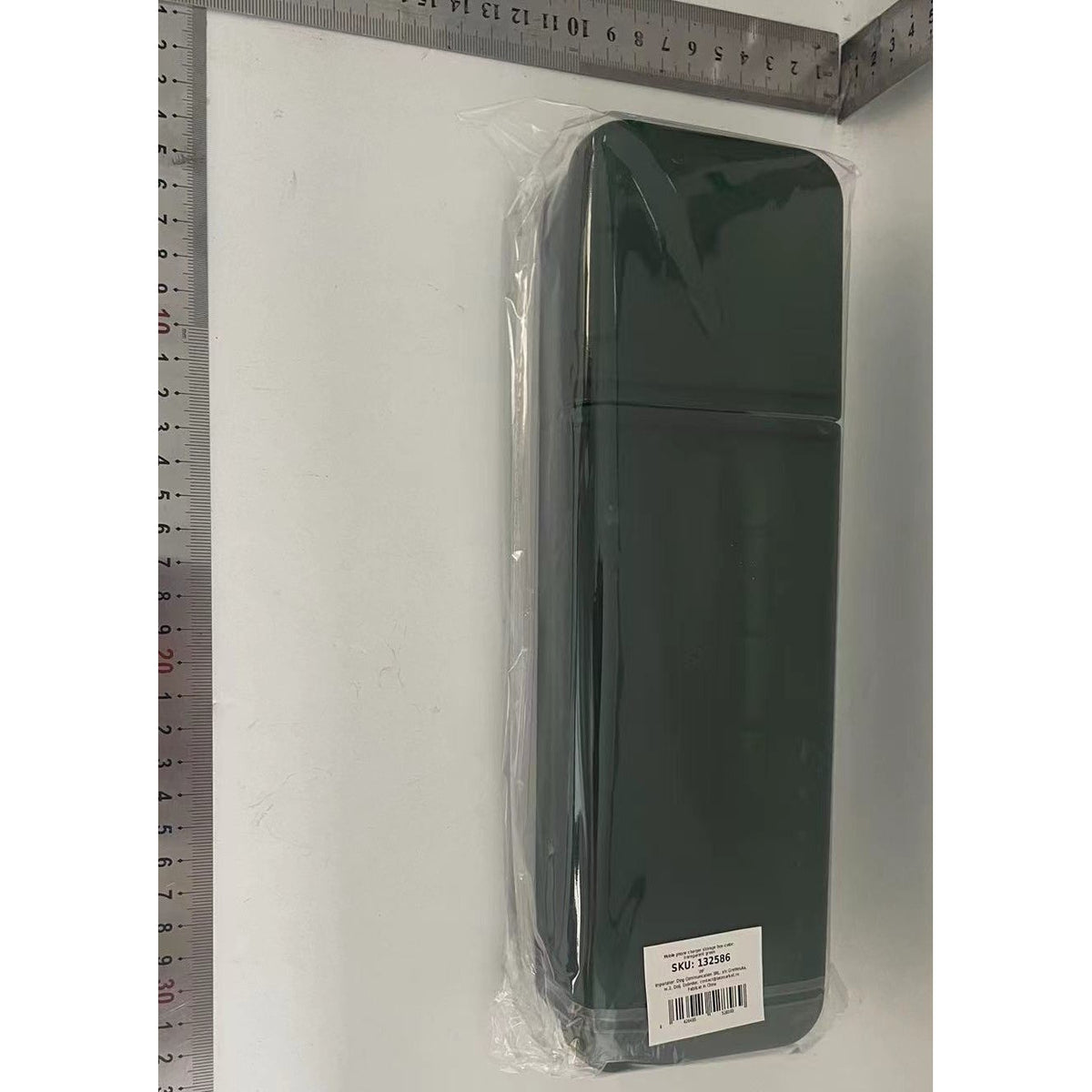Cutie Organizatoare pentru Cabluri si Accesorii, 7 Compartimente, Depozitare Incarcatoare si Produse Cosmetice, Plastic PP, 28 x 9 x 6 cm, Verde