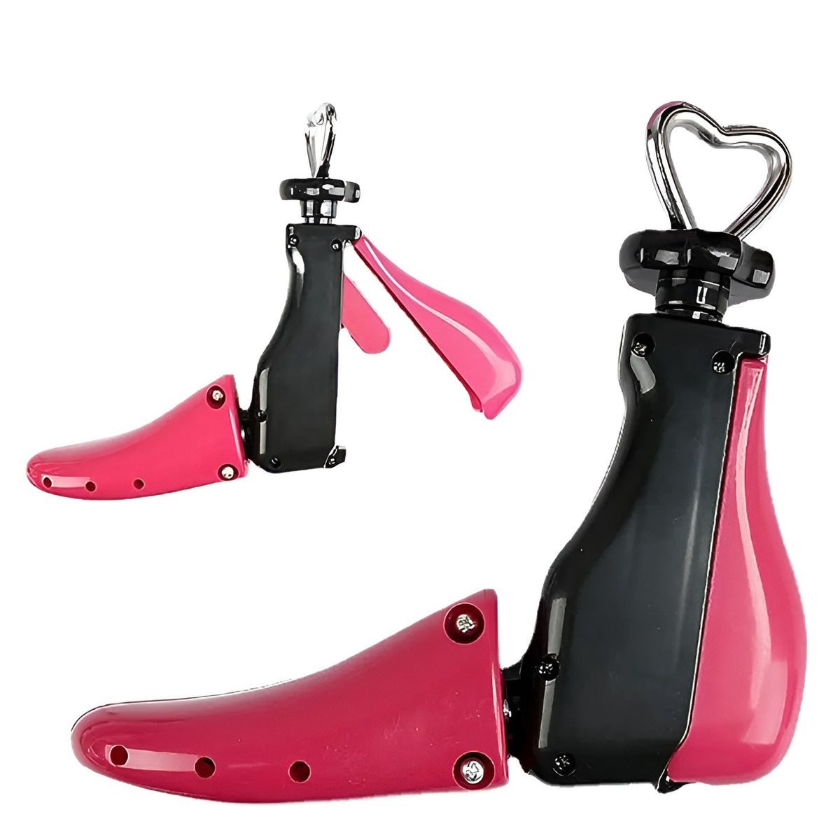 Calapod Pantofi Profesional Reglabil, Alungire si Largire 4 Directii, Sistem cu Arc si Accesorii Incluse, Material PP, Marime 40-47, Roz/Negru