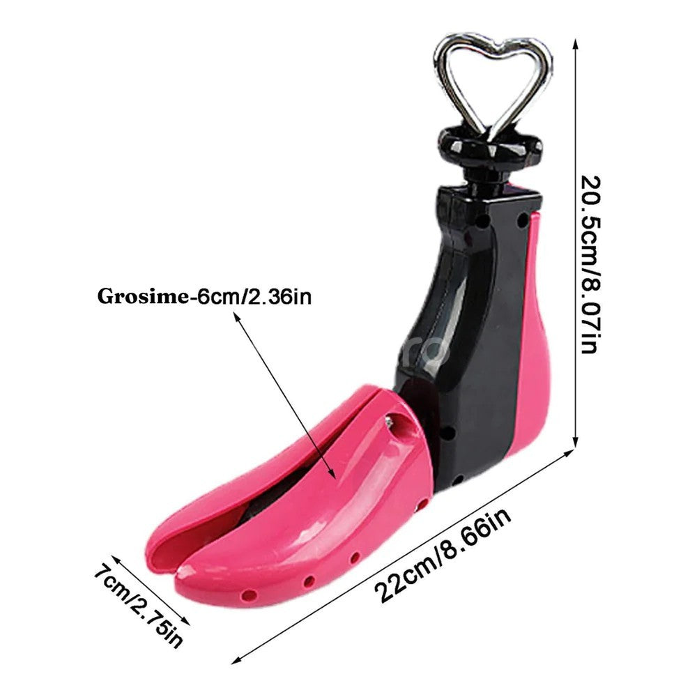 Calapod Profesional Reglabil Pentru Largire Si Alungire In 4 Directii, Dispozitiv Extensie Pantofi Cu Arc, Material PP Durabil, Marime 35-42, Roz/Negru