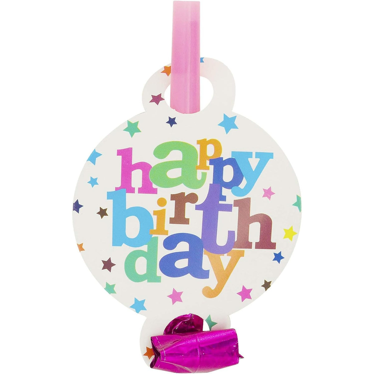 Set 6 Suflatori Happy Birthday pentru Petreceri Aniversare, Accesorii de Petrecere cu Sunet, Carton si Plastic, 19 x 11 cm, Multicolor