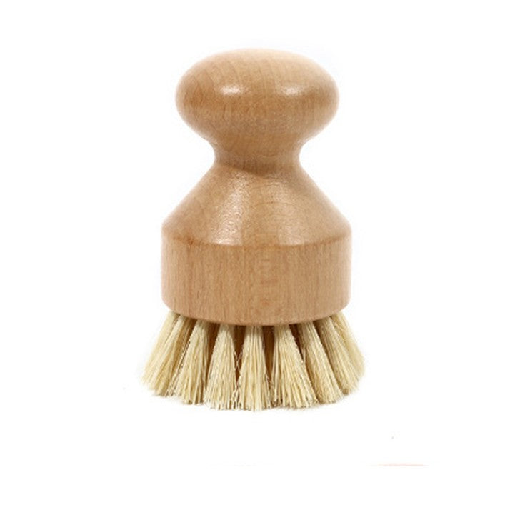 Perie de Curatat Vase si Alimente, Design Ergonomic Antialunecare, Lemn de Bambus si Sisal Natural, 8 x 5 cm, Maro