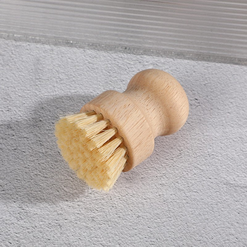 Perie de Curatat Vase si Alimente, Design Ergonomic Antialunecare, Lemn de Fag si Sisal Natural, 8 x 5 cm, Bej