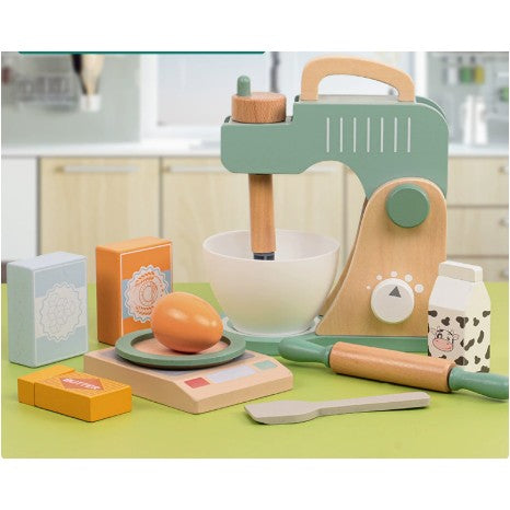 Aparat de Cafea din Lemn, Jucarie Montessori Educativa pentru Joc de Rol, Set Barista Interactiv cu Capsule si Accesorii, Lemn Masiv, 3 ani+, Multicolor, 0.9 kg