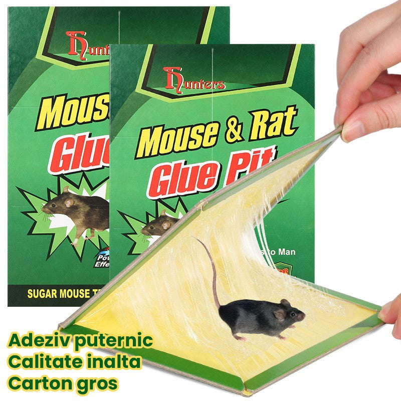 Capcana Autoadeziva pentru Soareci si Sobolani, Placa cu Lipici Puternic Tip Carte, Carton si Adeziv Atractant, 21 x 15 cm, Verde/Galben
