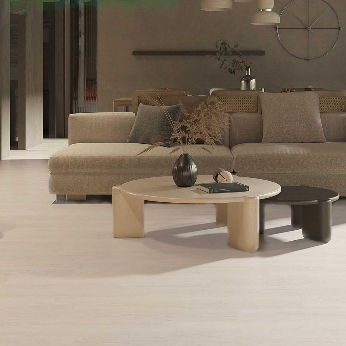 Set 36 Placi Autoadezive pentru Pardoseala, PVC Impermeabil si Ignifug, Grosime 1.5 mm, Suprafata 5 m2, 91.44 x 15.24 cm, Culoare Natur, Model 2