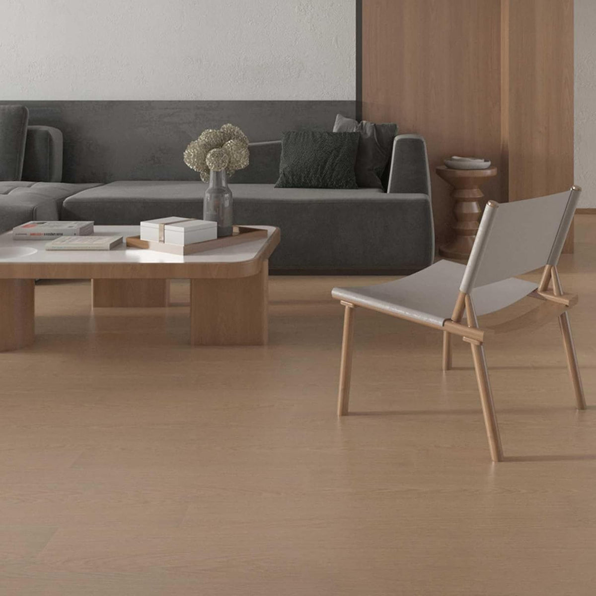 Placi Autoadezive pentru Pardoseala, Pardoseala PVC Impermeabila si Ignifuga, Textura Lemn, Grosime 1.5 mm, Set 36 Bucati, Acoperire 5 m2, 91.44 x 15.24 cm, Bej Model 9