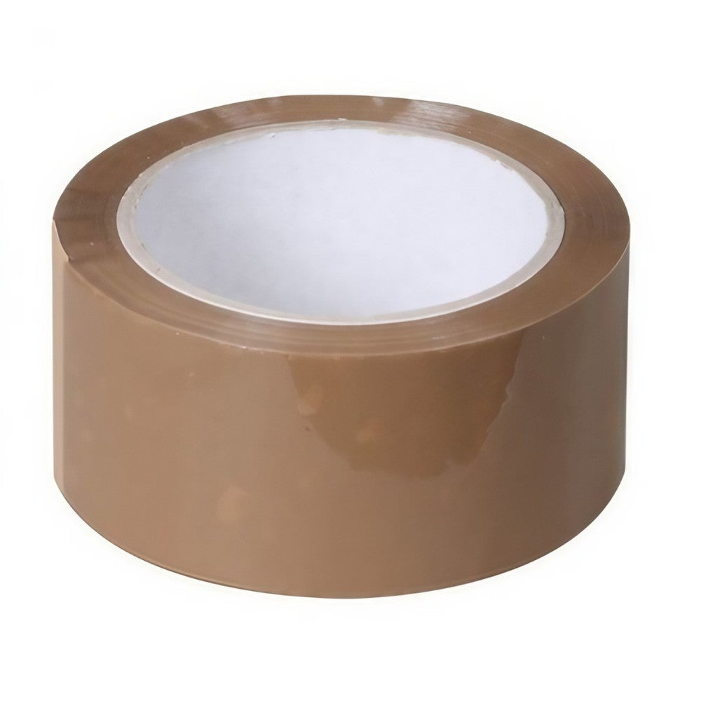 Set 36 Role Banda Adeziva Low Noise pentru Ambalare Colete, Adeziv Acrilic Silentios, Material BOPP 28 Microni, 50 mm x 66 m, Maro