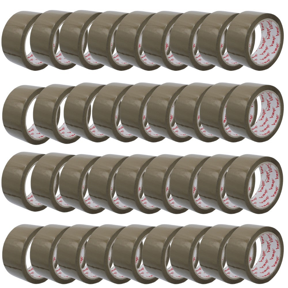 Vibac Banda Adeziva Solvent, Set 36 Role Pentru Ambalare Si Sigilare Industriala, Polipropilena Rezistenta, 48mm x 60m, Maro