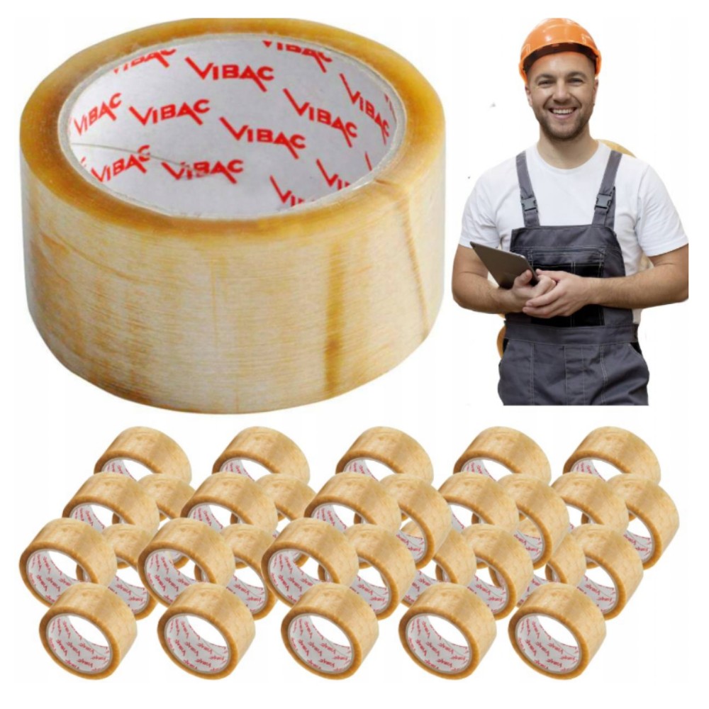 Banda Adeziva Solvent Vibac, Role pentru Ambalare si Sigilare Cutii, Polipropilena BOPP, Rezistenta Ridicata, Maro, 48 mm x 60 m, Set 36 Role