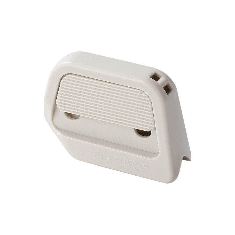 Cutter Portabil Universal, Lama Ceramica Autoretractabila, Magnet Integrat pentru Frigider, ABS, Alb