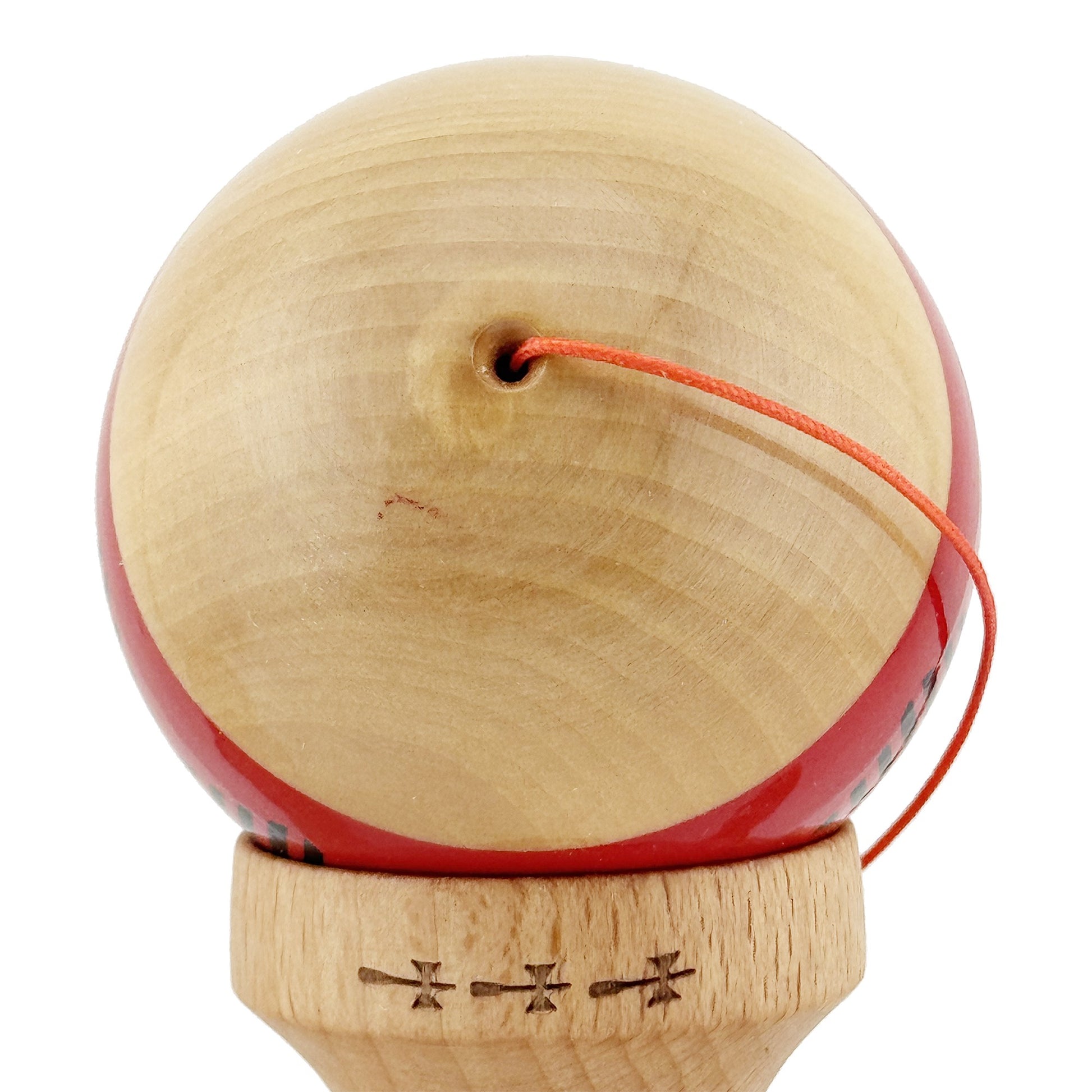 Kendama X Vibes Originala, Model Frequency Rosu / Maro, Profesionala, Cupe Mari, Super Sticky, Rulment, Ata 55cm