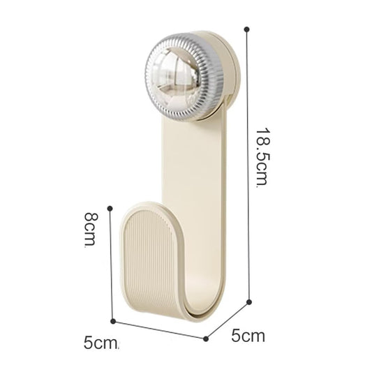 Suport pentru Capace Vase si Ustensile Bucatarie, Organizator Ajustabil cu Montare pe Perete, Fixare cu Ventuza, Plastic Rezistent, 19 x 6 x 5 cm, Alb Crem