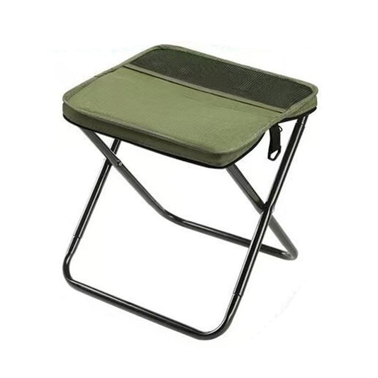 Scaun Taburet Pliabil pentru Camping si Pescuit, Portabil si Compact, Cadru Metalic si Panza Oxford, 26 x 24 x 24 cm, Verde