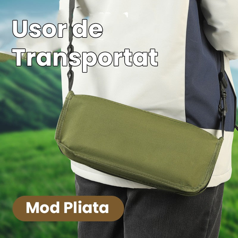 Scaun Taburet Pliabil pentru Camping si Pescuit, Portabil si Compact, Cadru Metalic si Panza Oxford, 26 x 24 x 24 cm, Verde