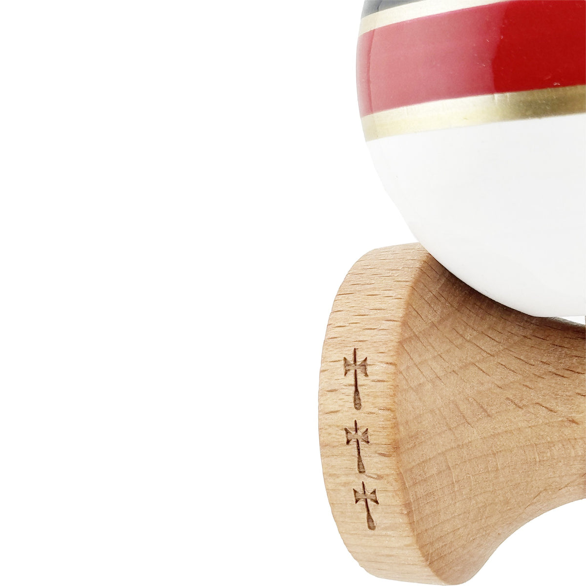 Kendama X Royal Spike Originala, Model Negru / Rosu Silver / Alb, Profesionala, Cupe Mari, Super Sticky, Rulment, Ata 55cm
