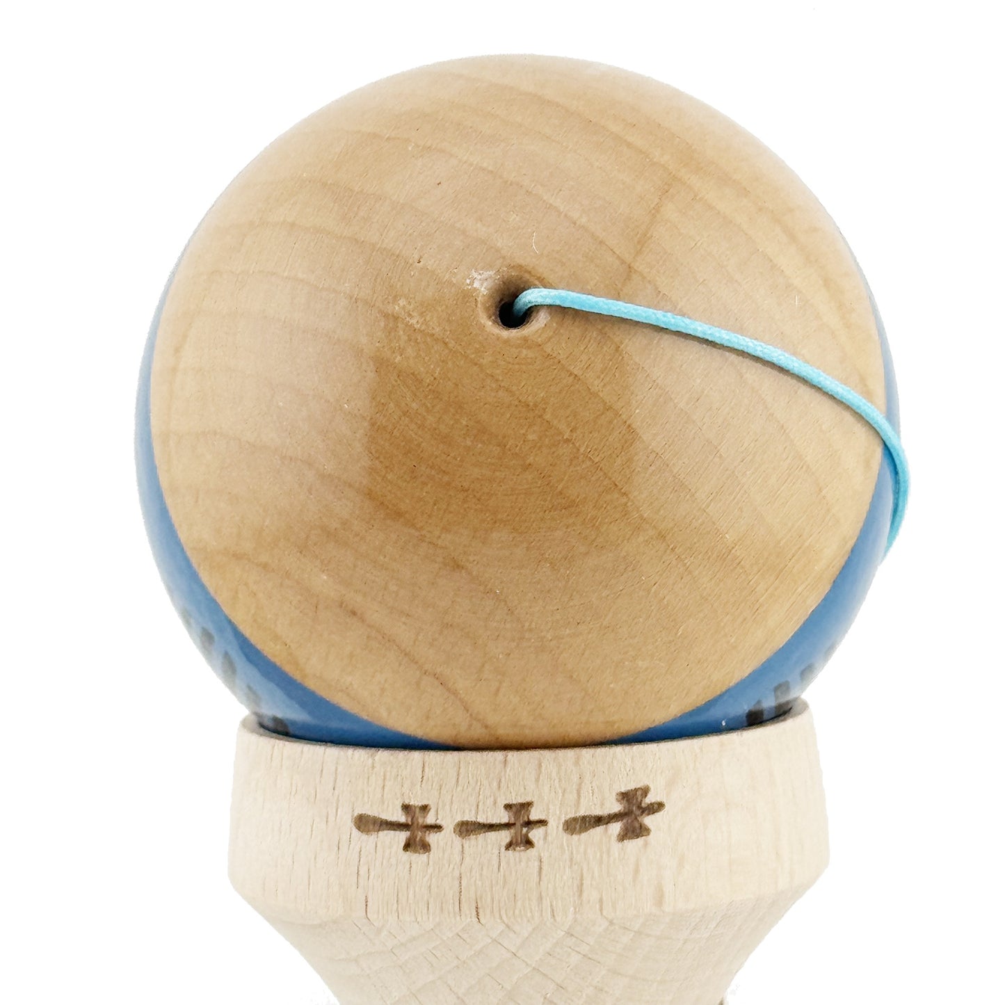 Kendama X Vibes Originala, Model V3 Albastru, Profesionala, Cupe Mari King Size, Super Sticky, Gaura in Baza, Rulment, Ata 55cm