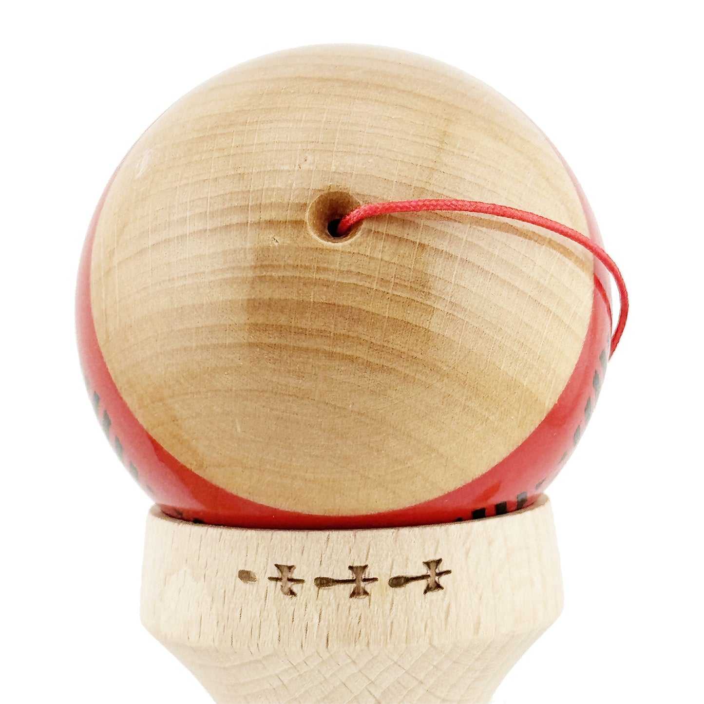 Kendama X Vibes Originala, Model V3 Rosu, Profesionala, Cupe Mari King Size, Super Sticky, Gaura in Baza, Rulment, Ata 55cm