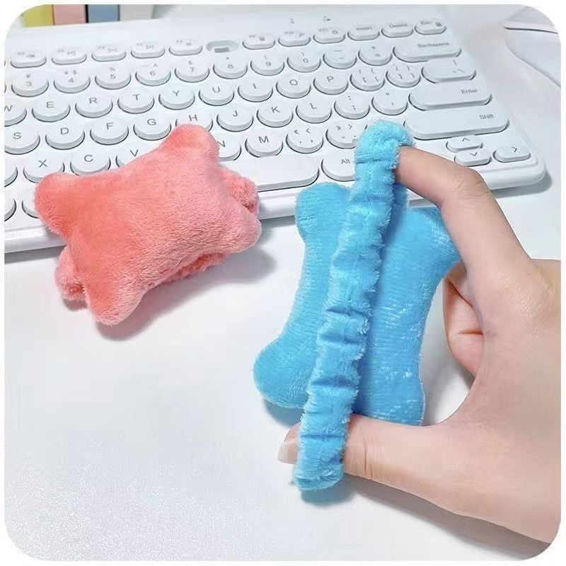 Suport Încheietură Mână pentru Mouse și Tastatură, Pernuță Ergonomică cu Bandă Elastică, Pluș Moale, 7.5 x 7 cm, Albastru