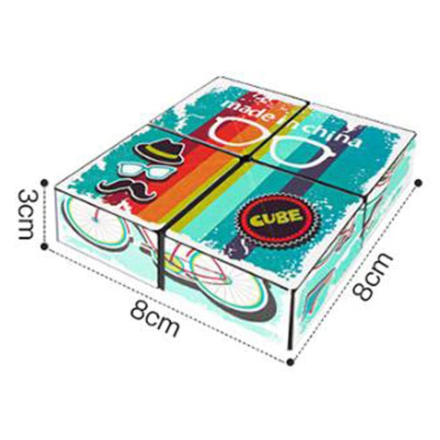 Jucarie Interactiva Magic Cube, Puzzle Transformabil 3D Anti-stress, Educativ si Geometric, Material Plastic, 8 x 8 x 3 cm, Multicolor