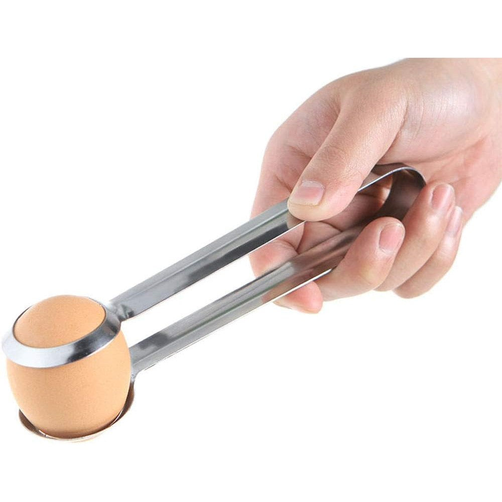 Clește de Bucătărie Multifuncțional pentru Ouă și Alimente, Design Antiderapant și Ergonomic, Oțel Inoxidabil, 18.3 x 7.5 cm, Gri