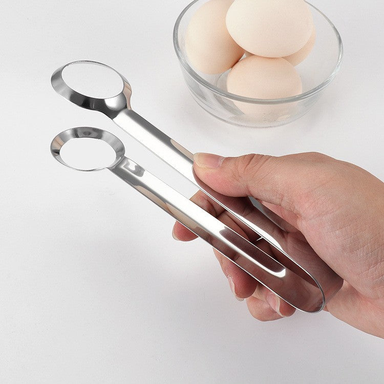 Clește de Bucătărie Multifuncțional pentru Ouă și Alimente, Design Antiderapant și Ergonomic, Oțel Inoxidabil, 18.3 x 7.5 cm, Gri