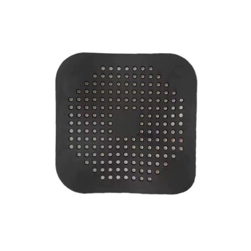 Filtru Chiuveta Anti-Infundare, Sita Scurgere cu Ventuze pentru Baie si Bucatarie, Silicon Flexibil TPR, 14.5 x 14.5 cm, Negru