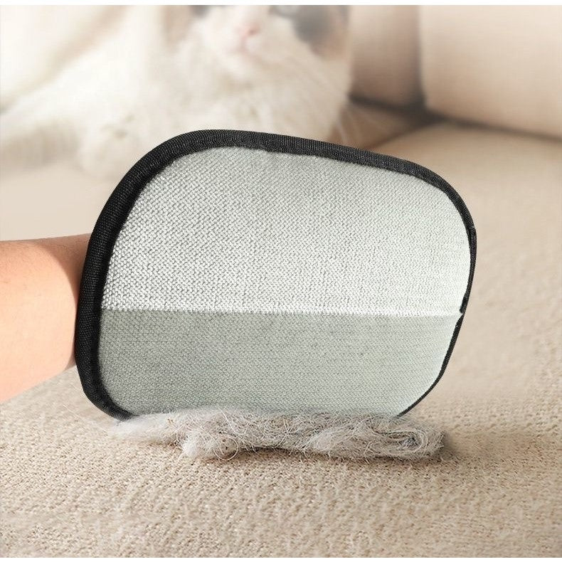 Mănușă pentru Îndepărtarea Părului de Animale, Efect Electrostatic pentru Haine și Mobilier, Pânză Reutilizabilă, 24 x 16 cm, Negru