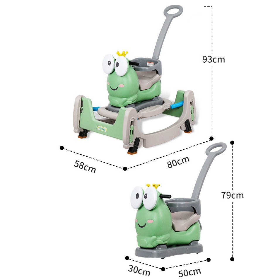 Masinuta Balansor Multifunctionala pentru Copii, Model Calut Scooter 2 in 1, Utilizare Interior si Exterior, 1-3 Ani, 93 x 80 x 58 cm, Verde