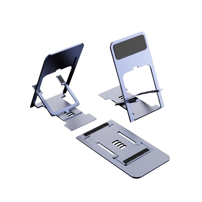 Suport pentru Telefon și Tabletă, Pliabil și Reglabil pe 4 Nivele, Design Ergonomic Portabil, ABS și Silicon Anti-Alunecare, Argintiu