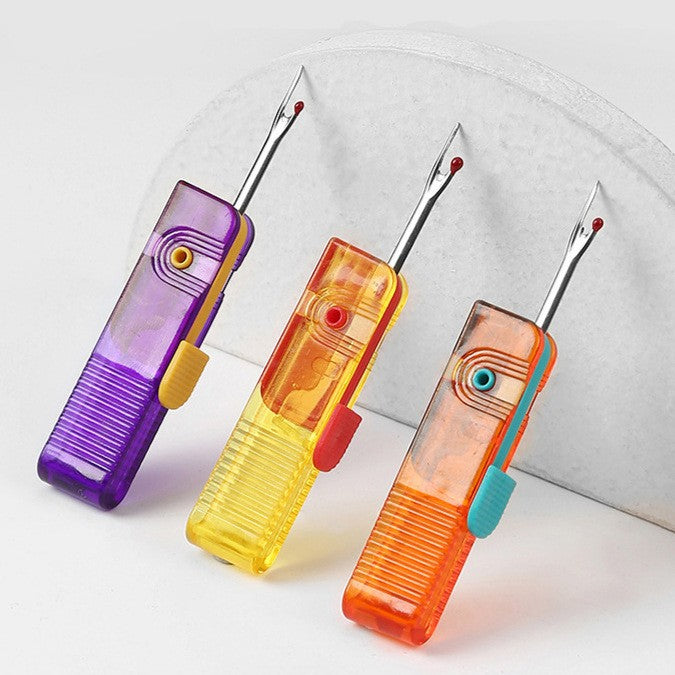 Dispozitiv pentru Descusut si Taietor de Etichete, Instrument 2-in-1 pentru Croitorie si DIY, Design Pliabil si Ergonomic, Plastic si Metal, 1.7 x 7 cm, Mov