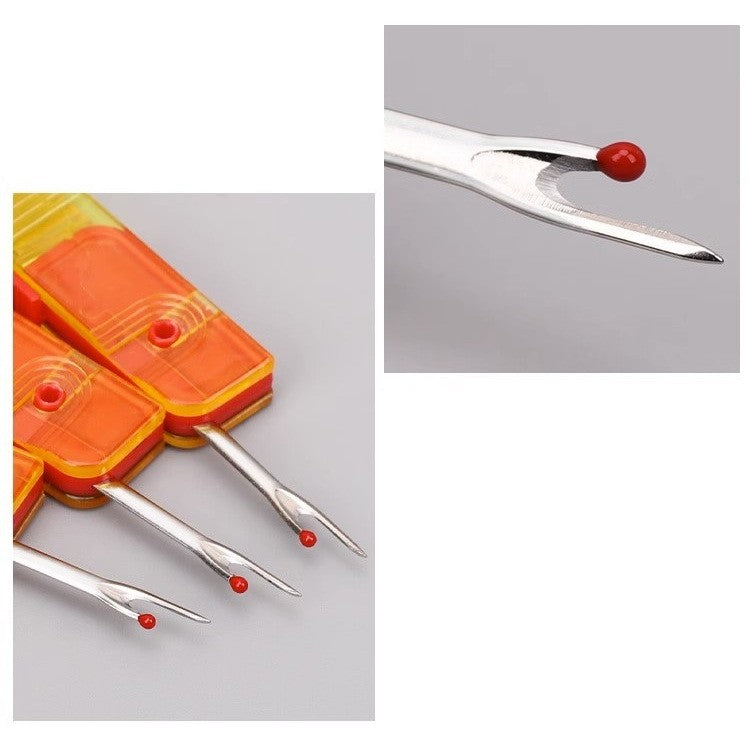 Dispozitiv pentru Descusut și Tăietor de Etichete, Instrument 2-în-1 pentru Croitorie, Design Pliabil și Portabil, Plastic și Metal, 1.7 x 7 cm, Galben/Roșu