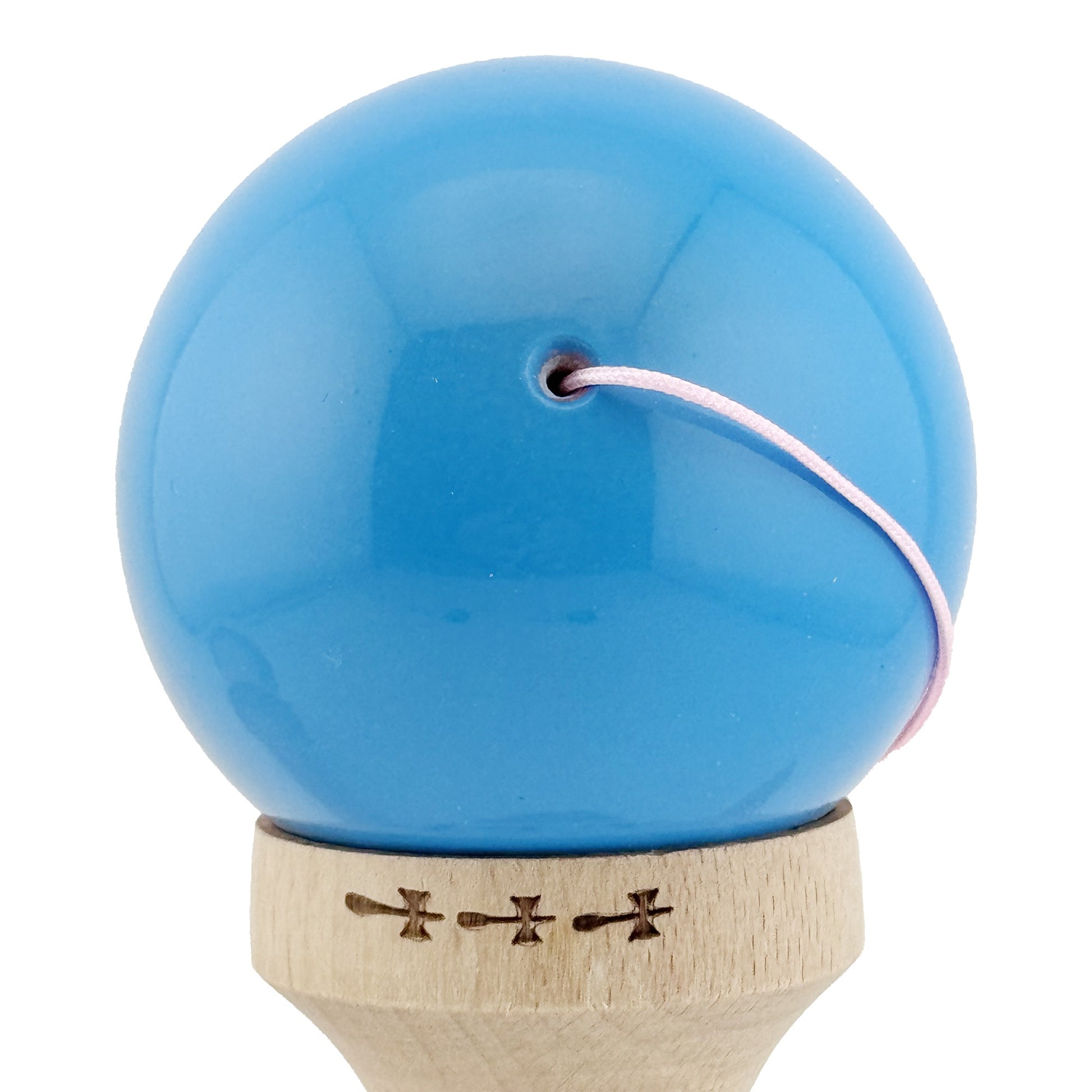 Kendama X Originala, Model Albastru / Roz in Degrade, Profesionala, Cupe Mari, Super Sticky, Rulment, Ata 55cm