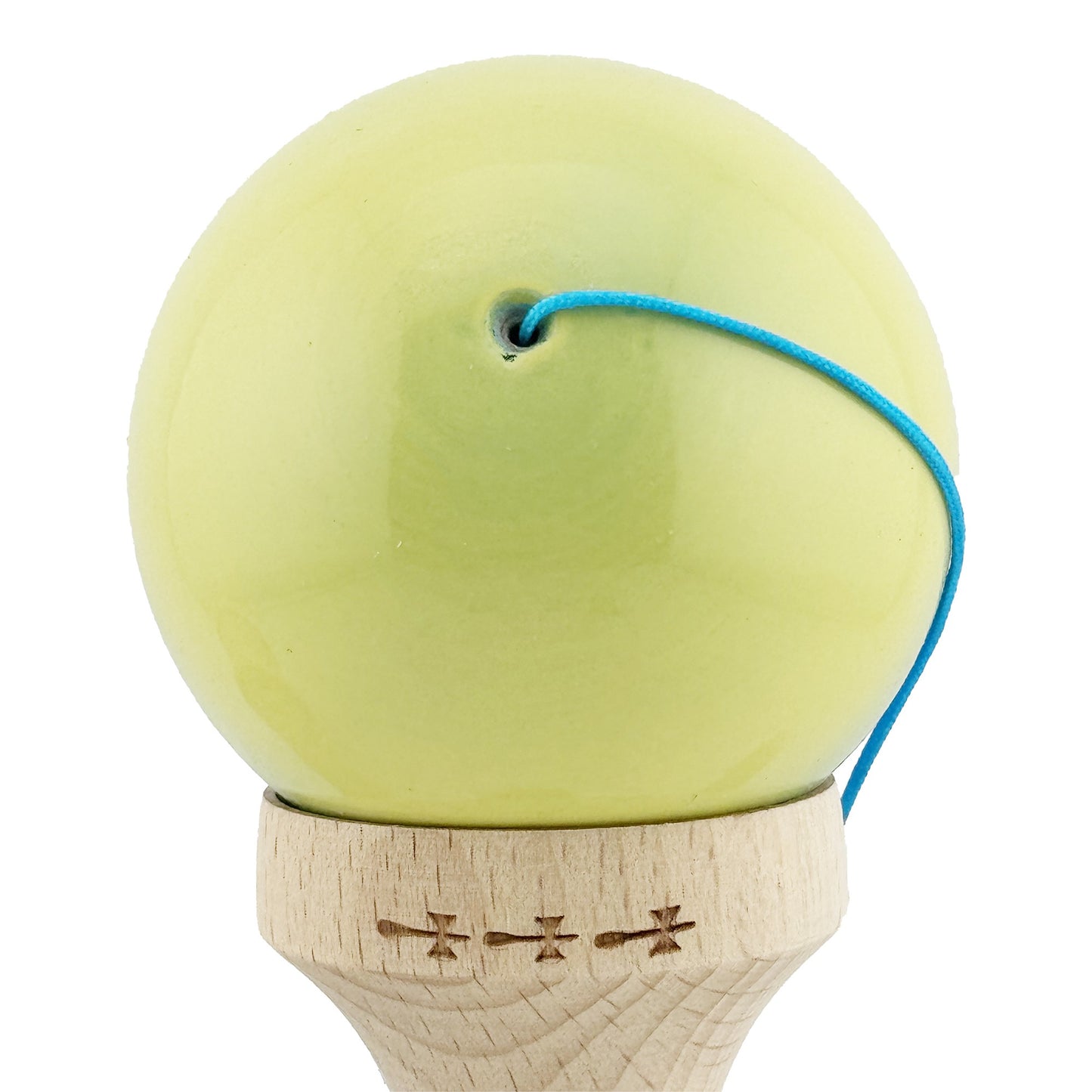 Kendama X Originala, Model Galben / Verde / Albastru, Profesionala, Cupe Mari, Super Sticky, Rulment, Ata 55cm