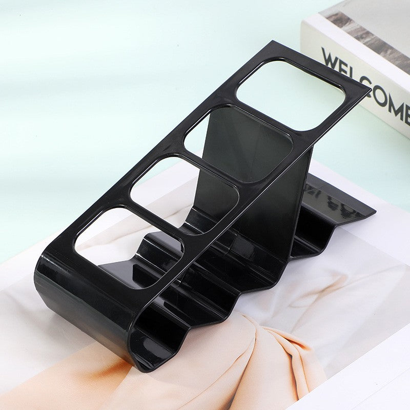 Organizator De Birou Si Suport Pentru Telecomenzi, Multifunctional Cu 4 Compartimente, Plastic Rezistent, 18 x 7 x 9 cm, Negru