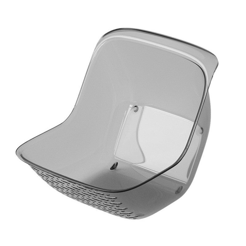 Cos de Spalat si Scurgere pentru Legume si Fructe, Strecuratoare cu Drenare Rapida, Bol Multifunctional, Material PET Transparent, 15.5 x 18.6 x 16.2 cm, Gri