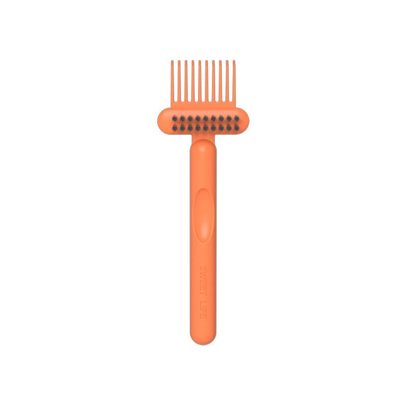 Perie pentru Curatarea Periei de Par si Pieptenilor, Design Tip Grebla cu Gheare, Plastic PP Rezistent, 16 x 5 cm, Portocaliu
