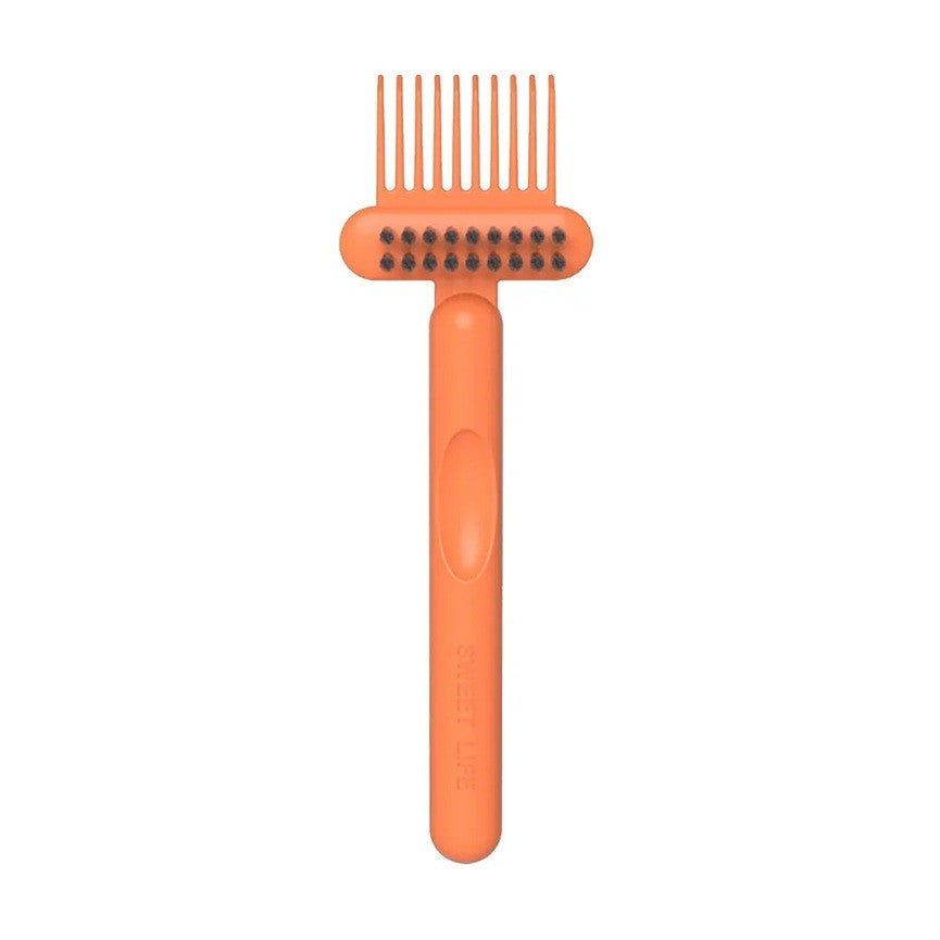 Perie pentru Curatarea Periei de Par si Pieptenilor, Design Tip Grebla cu Gheare, Plastic PP Rezistent, 16 x 5 cm, Portocaliu