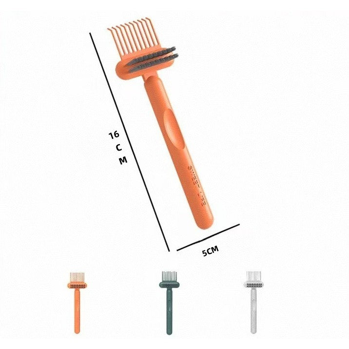 Perie pentru Curatarea Periei de Par si Pieptenilor, Design Tip Grebla cu Gheare, Plastic PP Rezistent, 16 x 5 cm, Portocaliu
