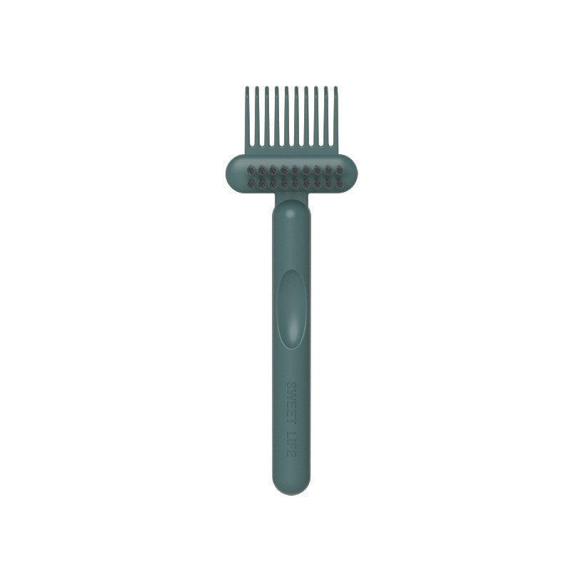 Perie pentru Curatarea Periilor de Par si Pieptenilor, Design Tip Grebla cu Gheare, Plastic PP Rezistent, 16 x 5 cm, Verde