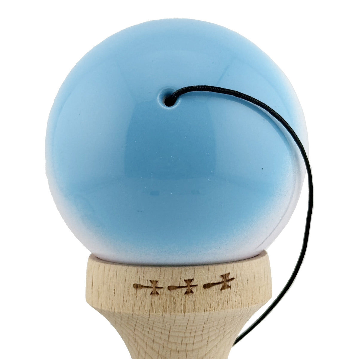 Kendama X Originala, Model Albastru / Alb / Mov in Degrade, Profesionala, Cupe Mari, Super Sticky, Rulment, Ata 55cm