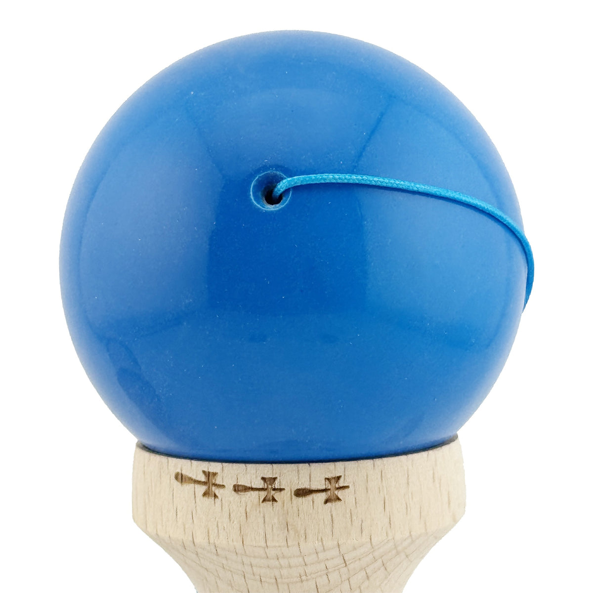 Kendama X Originala, Model Albastru / Alb in Degrade, Profesionala, Cupe Mari, Super Sticky, Rulment, Ata 55cm