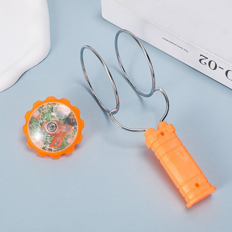 Titirez Magnetic cu LED, Jucarie Interactiva Inertiala si Anti-stres, Efecte Luminoase Multicolore, Plastic si Metal, 19.8 x 5 cm, Portocaliu