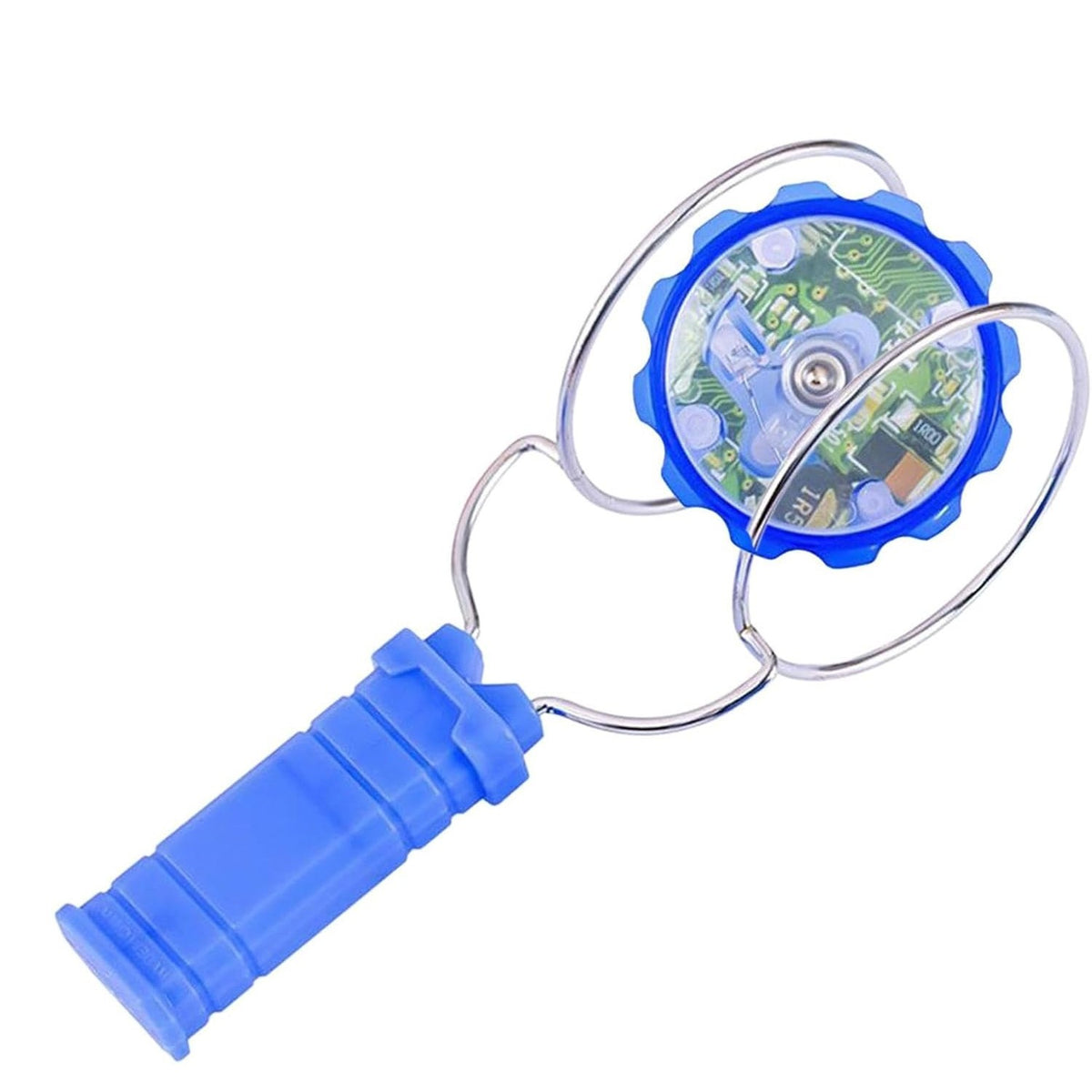 Jucarie Interactiva, Titirez Magnetic cu Lumini LED Multicolore, Efect Inertial si Anti-stres, Plastic si Metal, 19.8 x 5 cm, Albastru